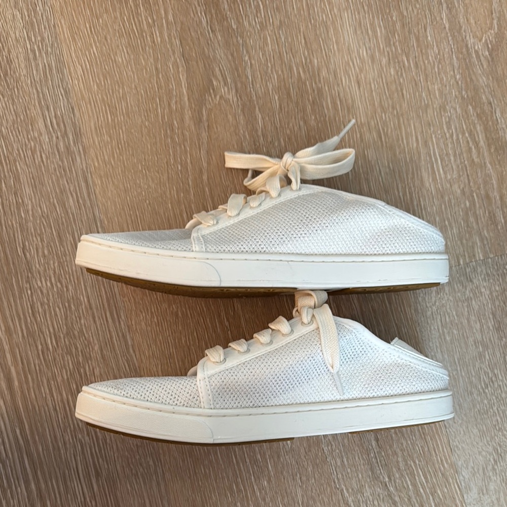 OluKai Women's White Lace-Up Sneakers 8 - Picture 5 of 7